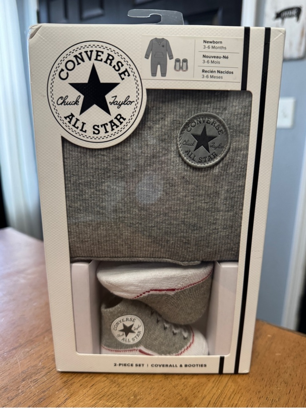 Converse Baby Coverall & Booties 3-6mos Gray NWT